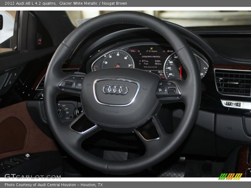 Glacier White Metallic / Nougat Brown 2012 Audi A8 L 4.2 quattro