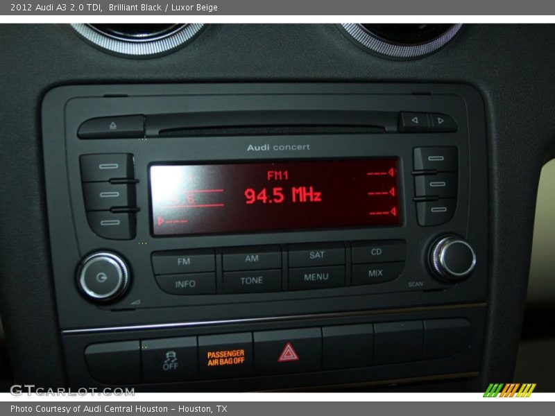 Brilliant Black / Luxor Beige 2012 Audi A3 2.0 TDI