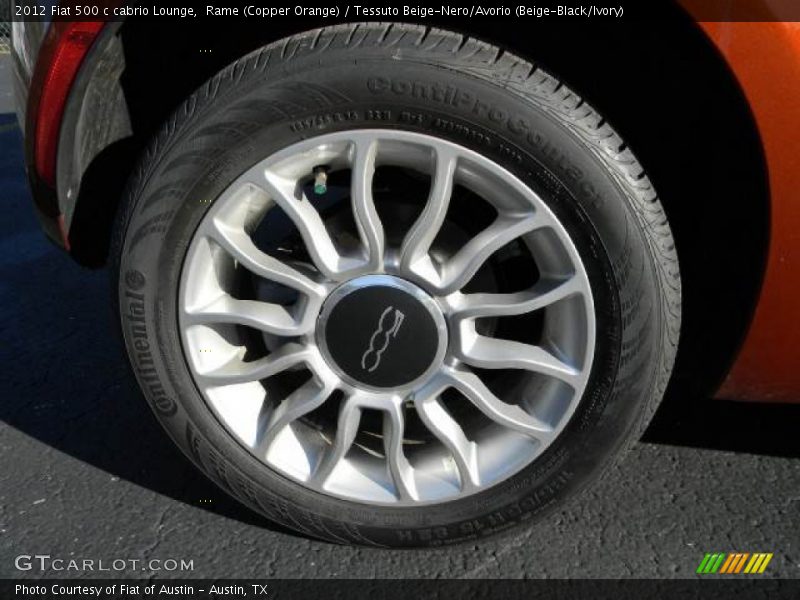 Rame (Copper Orange) / Tessuto Beige-Nero/Avorio (Beige-Black/Ivory) 2012 Fiat 500 c cabrio Lounge