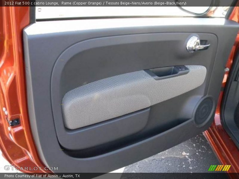 Rame (Copper Orange) / Tessuto Beige-Nero/Avorio (Beige-Black/Ivory) 2012 Fiat 500 c cabrio Lounge