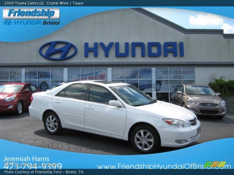 Crystal White / Taupe 2004 Toyota Camry LE