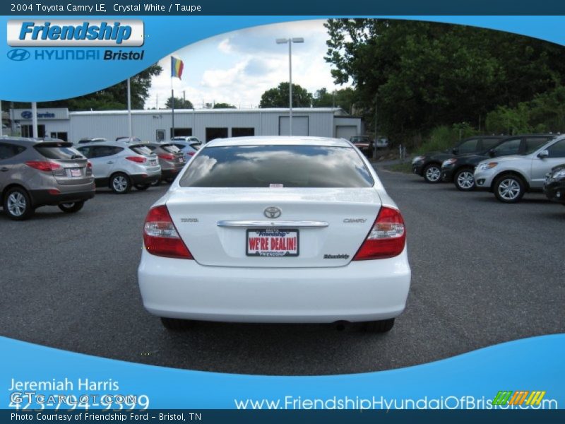 Crystal White / Taupe 2004 Toyota Camry LE