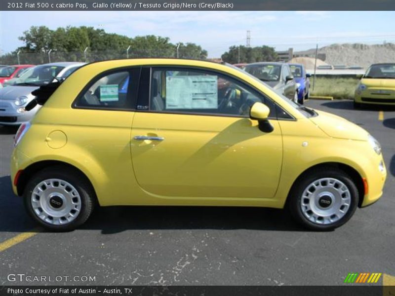 Giallo (Yellow) / Tessuto Grigio/Nero (Grey/Black) 2012 Fiat 500 c cabrio Pop