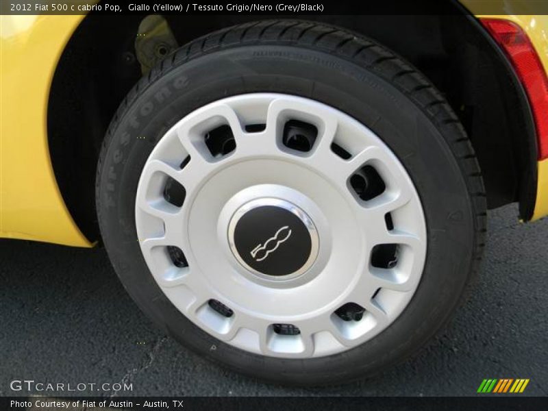 Giallo (Yellow) / Tessuto Grigio/Nero (Grey/Black) 2012 Fiat 500 c cabrio Pop