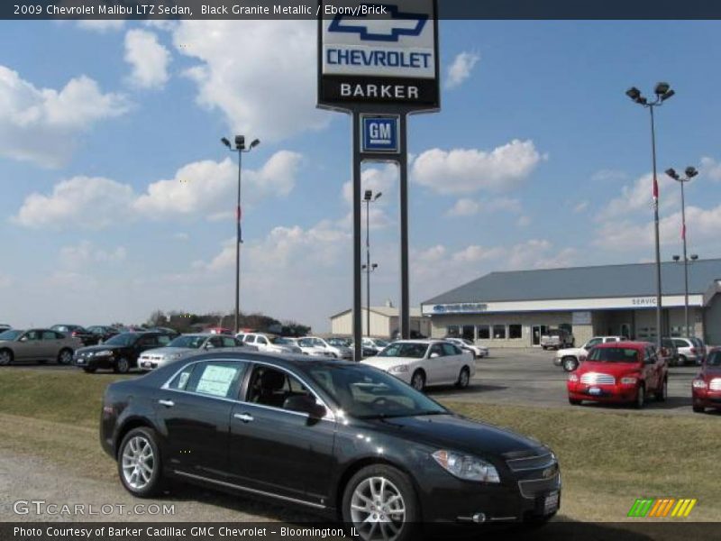 Black Granite Metallic / Ebony/Brick 2009 Chevrolet Malibu LTZ Sedan
