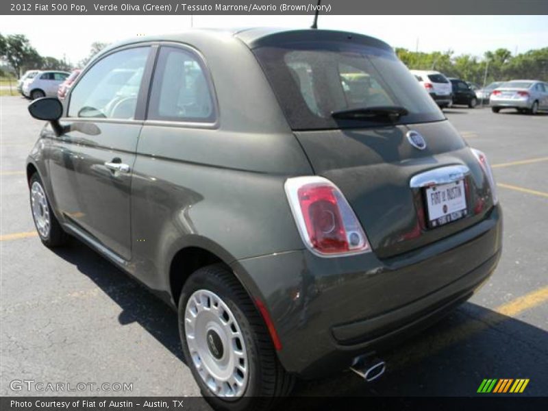 Verde Oliva (Green) / Tessuto Marrone/Avorio (Brown/Ivory) 2012 Fiat 500 Pop