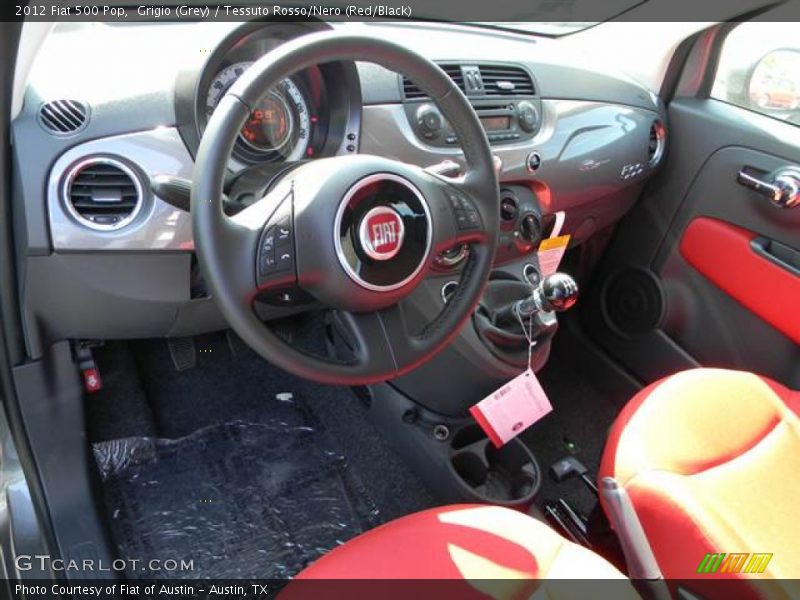 Grigio (Grey) / Tessuto Rosso/Nero (Red/Black) 2012 Fiat 500 Pop