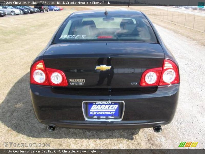 Black Granite Metallic / Ebony/Brick 2009 Chevrolet Malibu LTZ Sedan