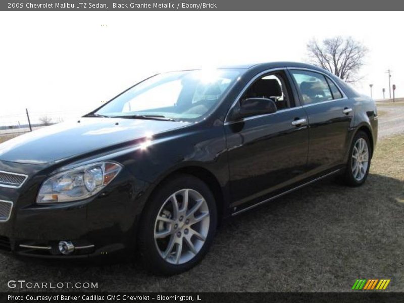 Black Granite Metallic / Ebony/Brick 2009 Chevrolet Malibu LTZ Sedan
