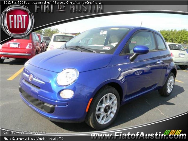 Azzurro (Blue) / Tessuto Grigio/Avorio (Grey/Ivory) 2012 Fiat 500 Pop
