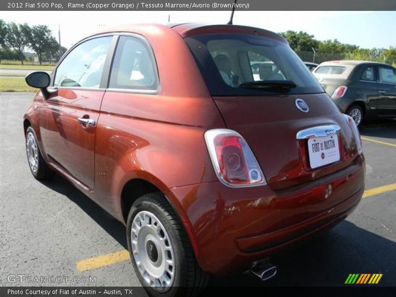 Rame (Copper Orange) / Tessuto Marrone/Avorio (Brown/Ivory) 2012 Fiat 500 Pop