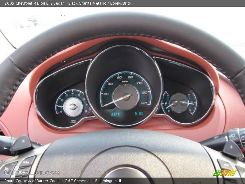 Black Granite Metallic / Ebony/Brick 2009 Chevrolet Malibu LTZ Sedan