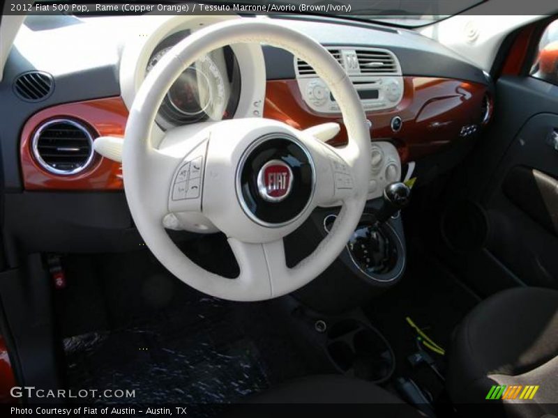 Rame (Copper Orange) / Tessuto Marrone/Avorio (Brown/Ivory) 2012 Fiat 500 Pop