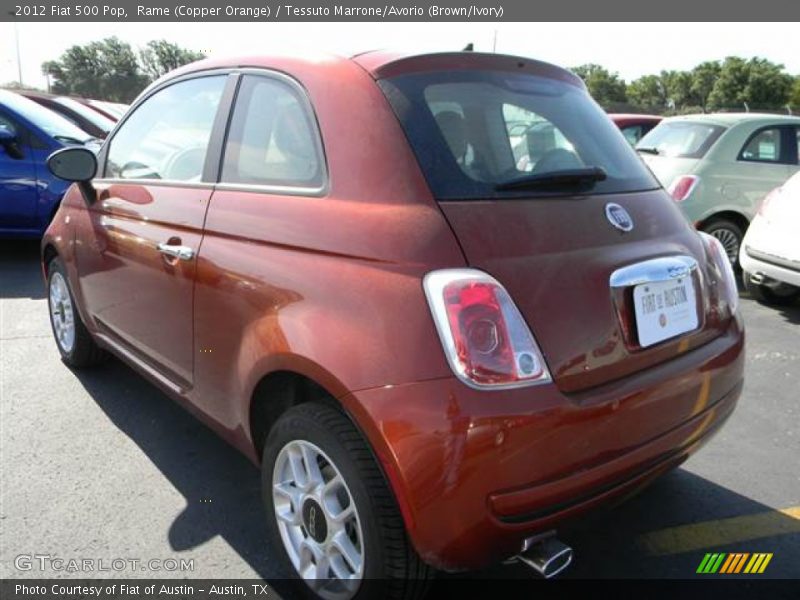 Rame (Copper Orange) / Tessuto Marrone/Avorio (Brown/Ivory) 2012 Fiat 500 Pop