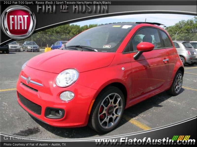 Rosso (Red) / Sport Tessuto Nero/Nero (Black/Black) 2012 Fiat 500 Sport