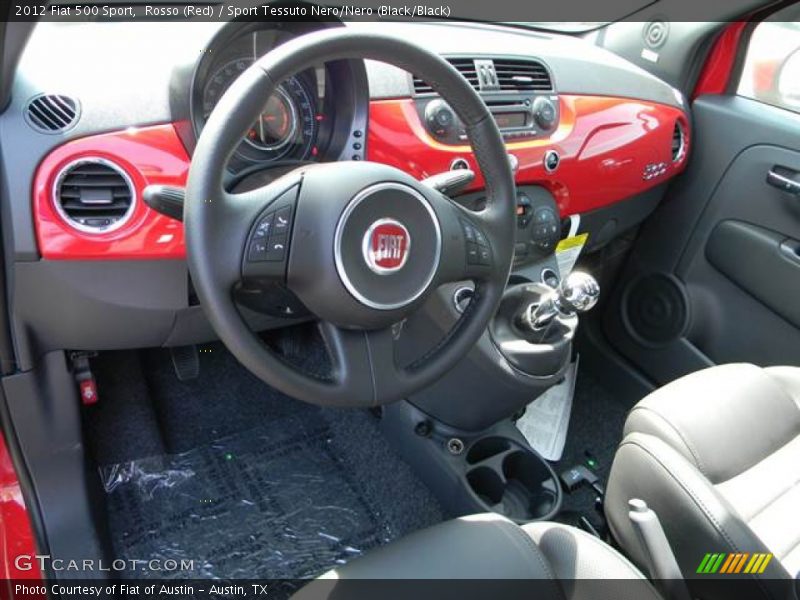 Rosso (Red) / Sport Tessuto Nero/Nero (Black/Black) 2012 Fiat 500 Sport