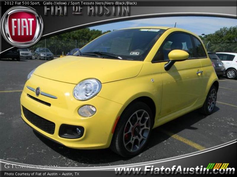 Giallo (Yellow) / Sport Tessuto Nero/Nero (Black/Black) 2012 Fiat 500 Sport