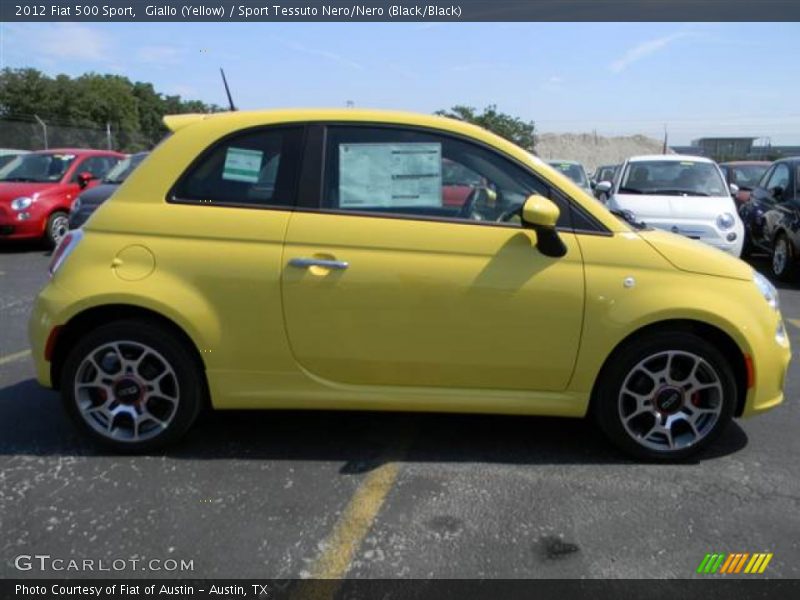 Giallo (Yellow) / Sport Tessuto Nero/Nero (Black/Black) 2012 Fiat 500 Sport