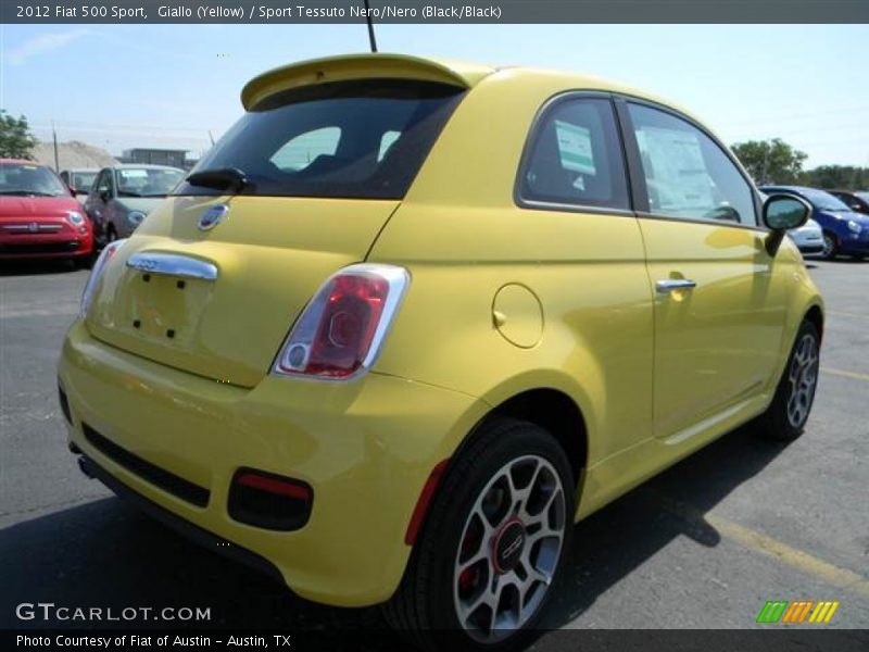 Giallo (Yellow) / Sport Tessuto Nero/Nero (Black/Black) 2012 Fiat 500 Sport