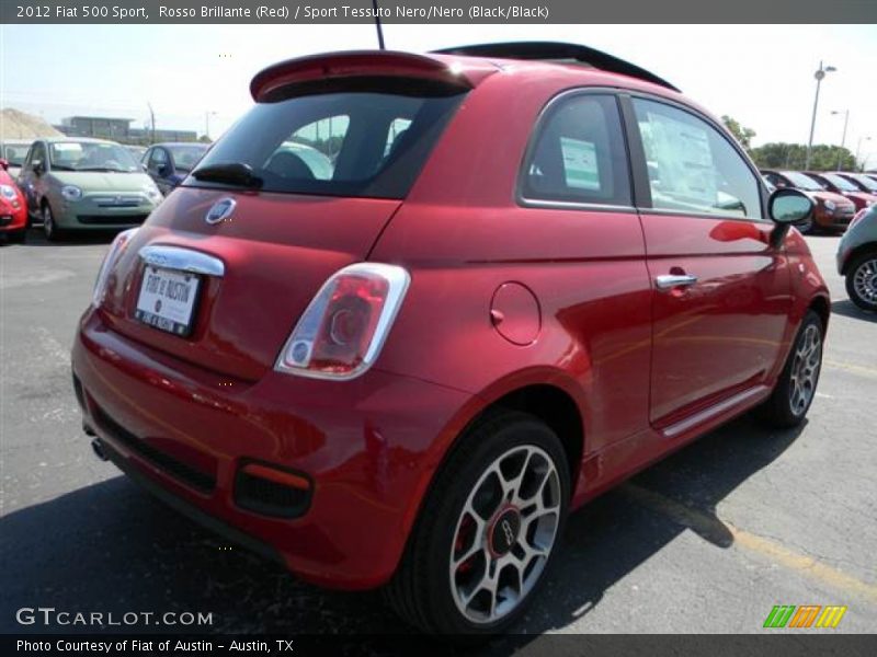 Rosso Brillante (Red) / Sport Tessuto Nero/Nero (Black/Black) 2012 Fiat 500 Sport