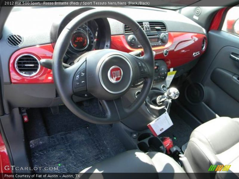 Rosso Brillante (Red) / Sport Tessuto Nero/Nero (Black/Black) 2012 Fiat 500 Sport