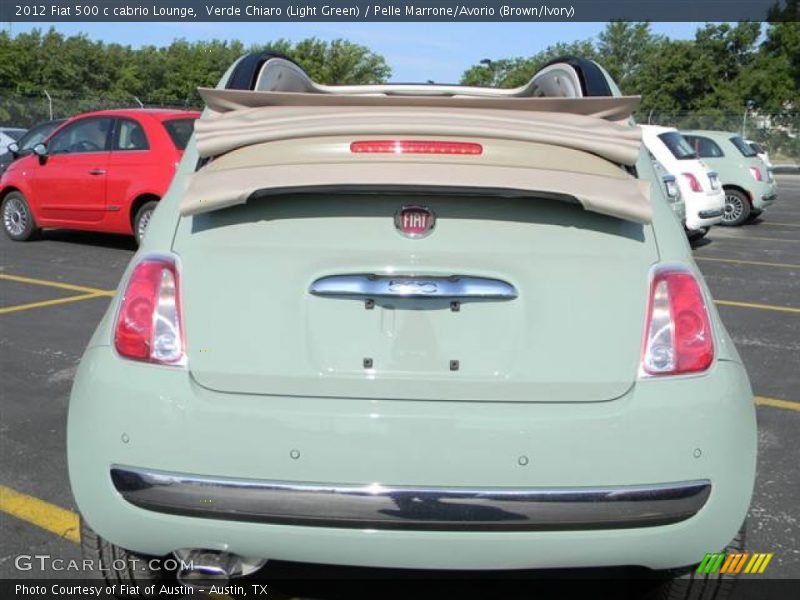 Verde Chiaro (Light Green) / Pelle Marrone/Avorio (Brown/Ivory) 2012 Fiat 500 c cabrio Lounge