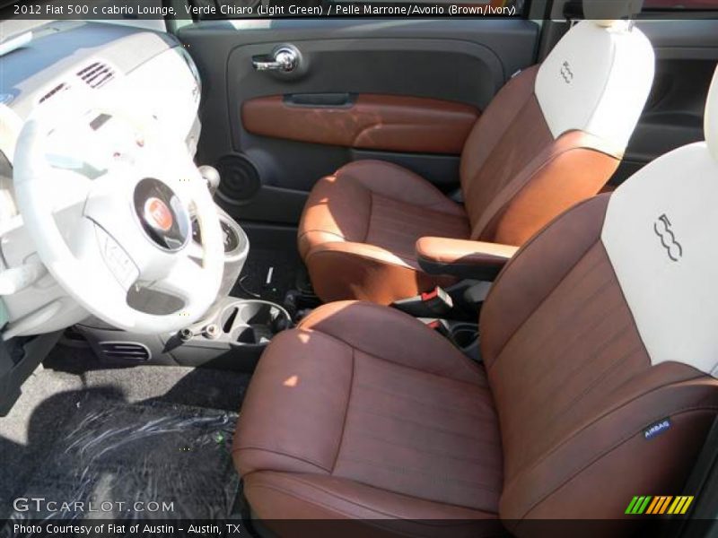Verde Chiaro (Light Green) / Pelle Marrone/Avorio (Brown/Ivory) 2012 Fiat 500 c cabrio Lounge