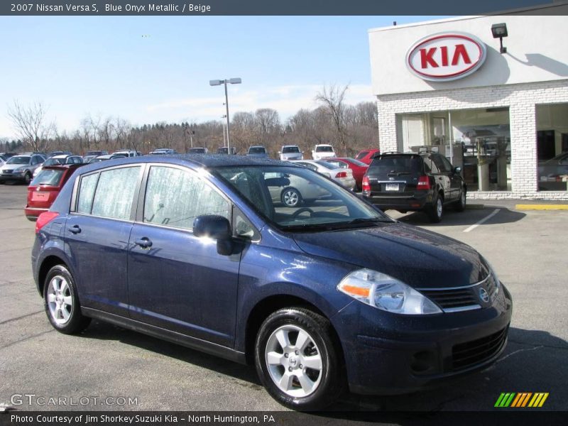 Blue Onyx Metallic / Beige 2007 Nissan Versa S