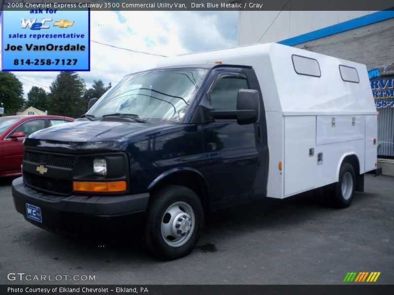 Dark Blue Metallic / Gray 2008 Chevrolet Express Cutaway 3500 Commercial Utility Van