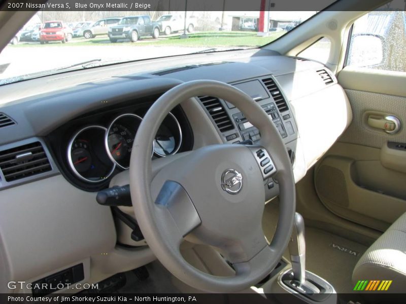 Blue Onyx Metallic / Beige 2007 Nissan Versa S