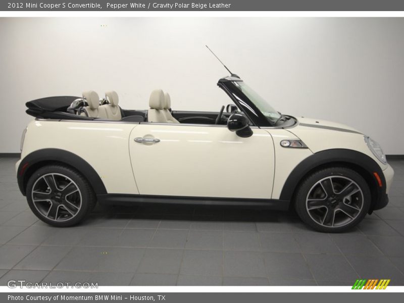 Pepper White / Gravity Polar Beige Leather 2012 Mini Cooper S Convertible