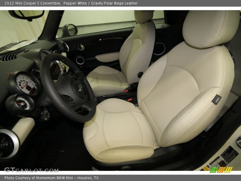 Pepper White / Gravity Polar Beige Leather 2012 Mini Cooper S Convertible