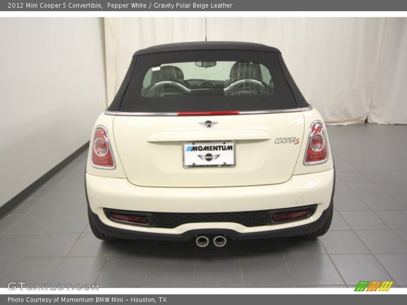 Pepper White / Gravity Polar Beige Leather 2012 Mini Cooper S Convertible