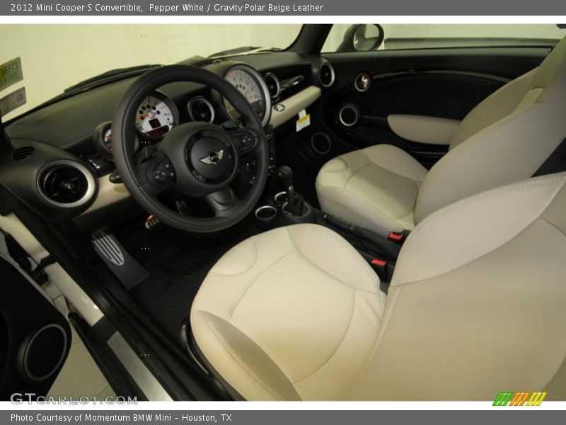 Pepper White / Gravity Polar Beige Leather 2012 Mini Cooper S Convertible