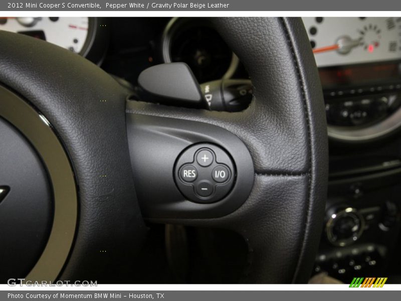 Pepper White / Gravity Polar Beige Leather 2012 Mini Cooper S Convertible