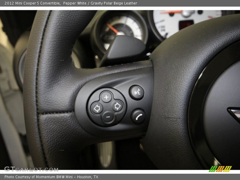 Pepper White / Gravity Polar Beige Leather 2012 Mini Cooper S Convertible