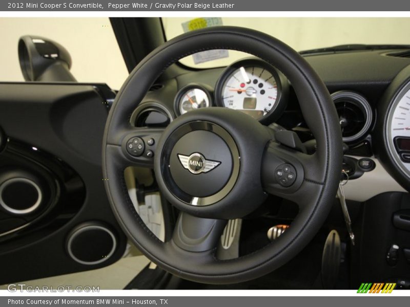 Pepper White / Gravity Polar Beige Leather 2012 Mini Cooper S Convertible
