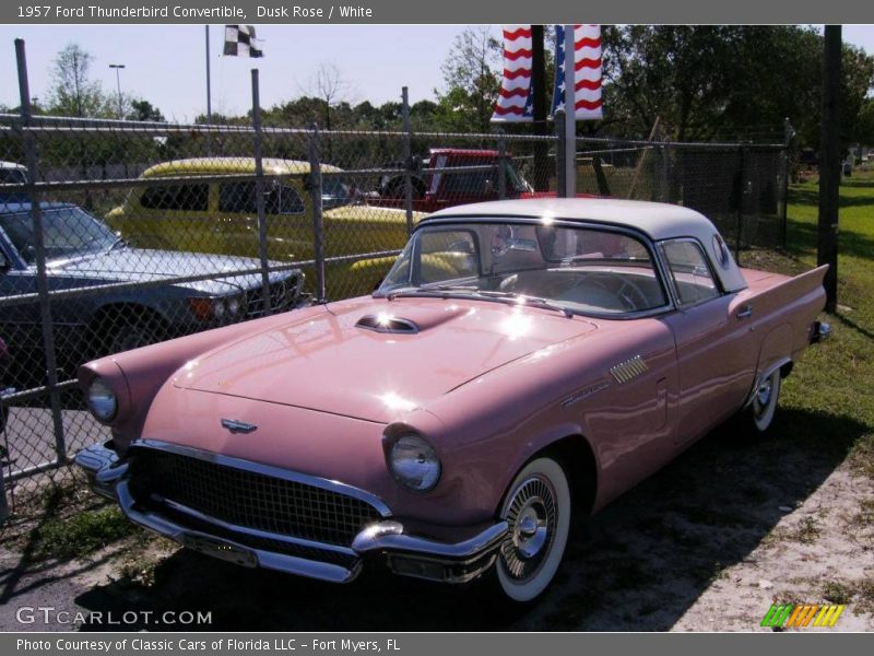 Dusk Rose / White 1957 Ford Thunderbird Convertible