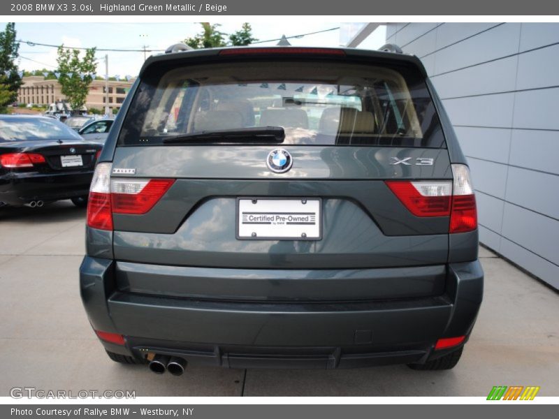 Highland Green Metallic / Beige 2008 BMW X3 3.0si