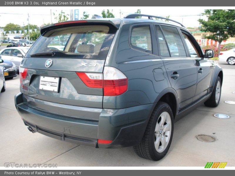 Highland Green Metallic / Beige 2008 BMW X3 3.0si