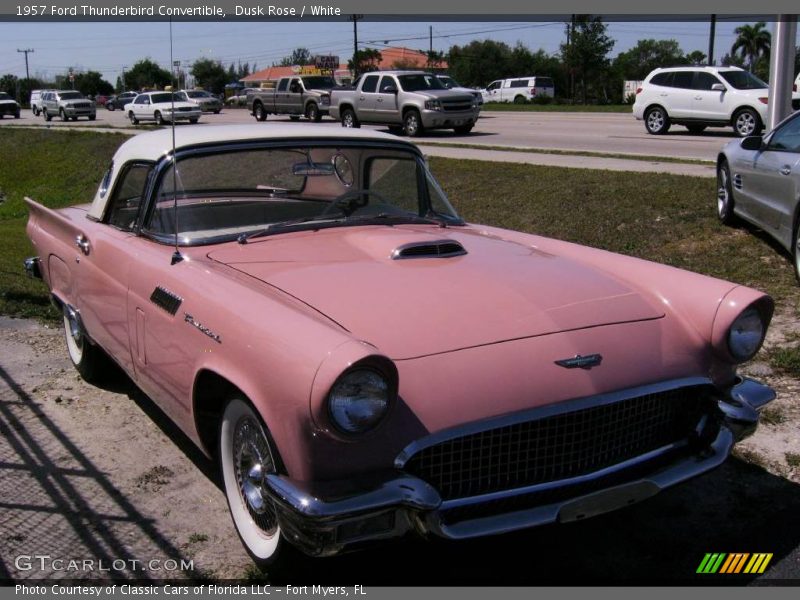 Dusk Rose / White 1957 Ford Thunderbird Convertible
