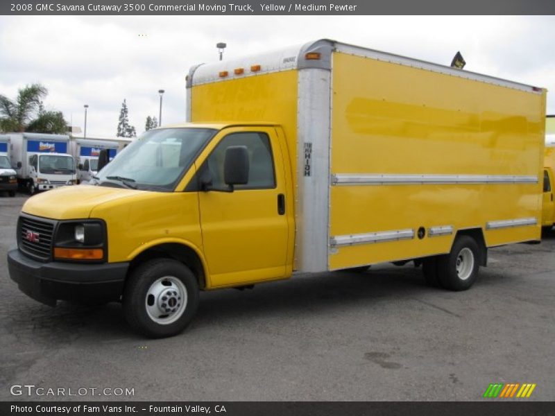 Yellow / Medium Pewter 2008 GMC Savana Cutaway 3500 Commercial Moving Truck