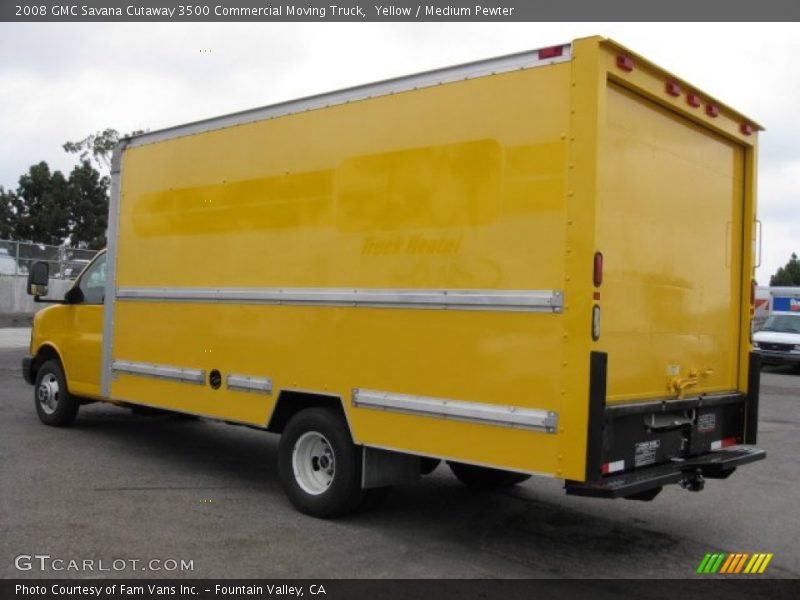 Yellow / Medium Pewter 2008 GMC Savana Cutaway 3500 Commercial Moving Truck