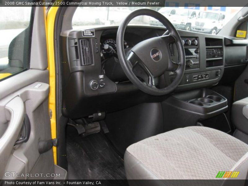 Yellow / Medium Pewter 2008 GMC Savana Cutaway 3500 Commercial Moving Truck