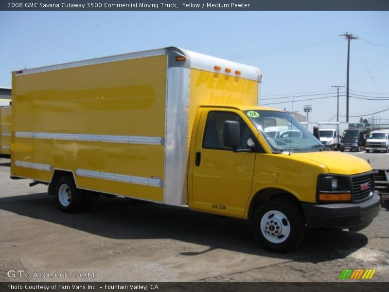 Yellow / Medium Pewter 2008 GMC Savana Cutaway 3500 Commercial Moving Truck