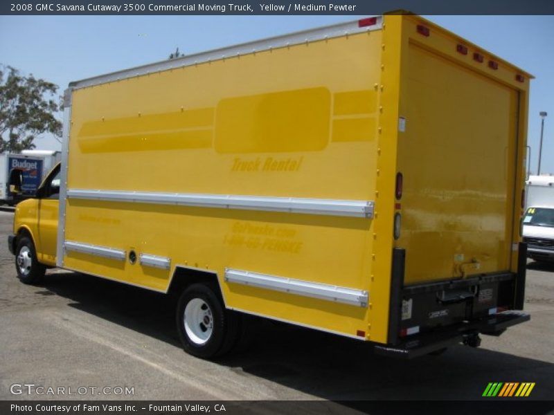 Yellow / Medium Pewter 2008 GMC Savana Cutaway 3500 Commercial Moving Truck