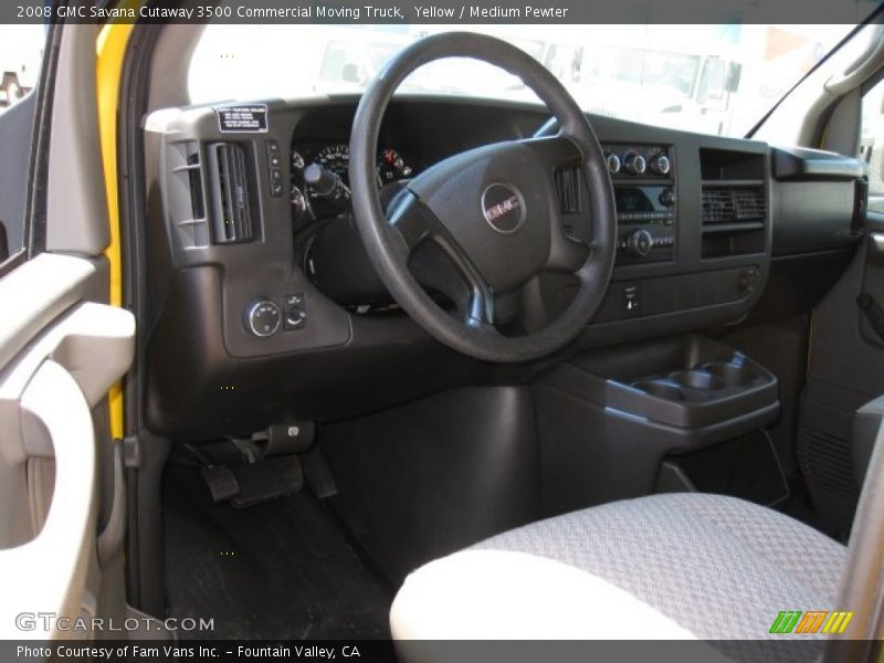 Yellow / Medium Pewter 2008 GMC Savana Cutaway 3500 Commercial Moving Truck