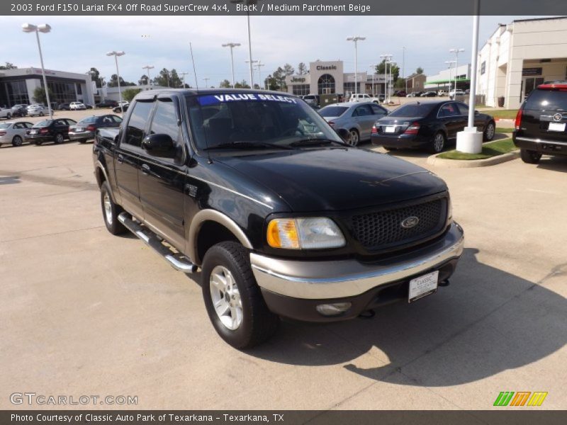 Black / Medium Parchment Beige 2003 Ford F150 Lariat FX4 Off Road SuperCrew 4x4