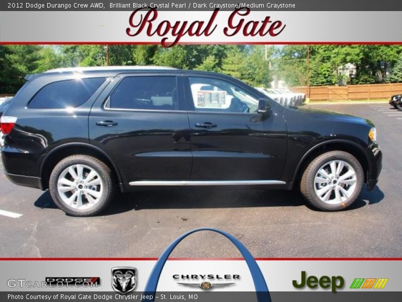 Brilliant Black Crystal Pearl / Dark Graystone/Medium Graystone 2012 Dodge Durango Crew AWD