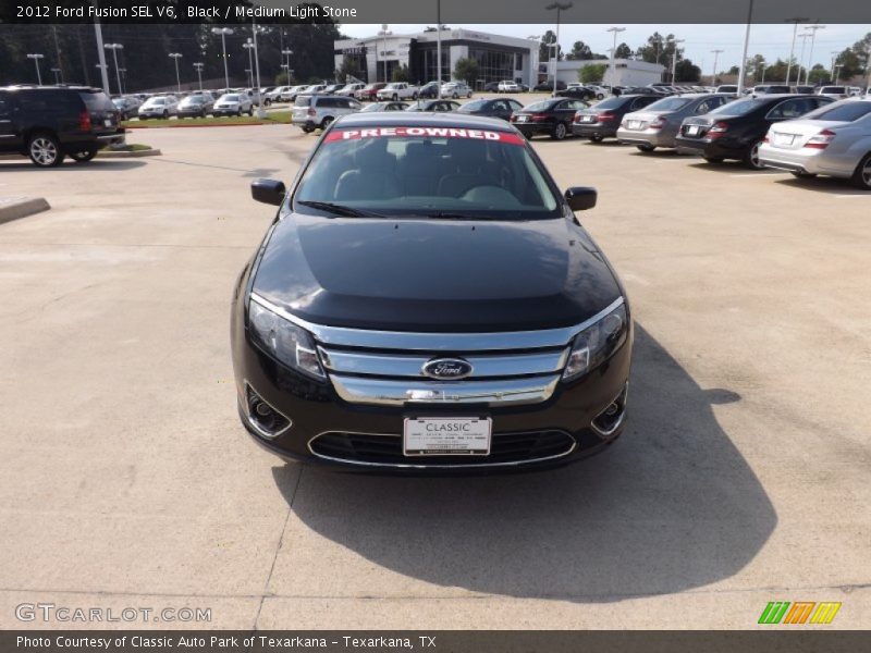 Black / Medium Light Stone 2012 Ford Fusion SEL V6